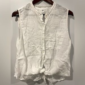 GAP 100% Linen sleeveless button down